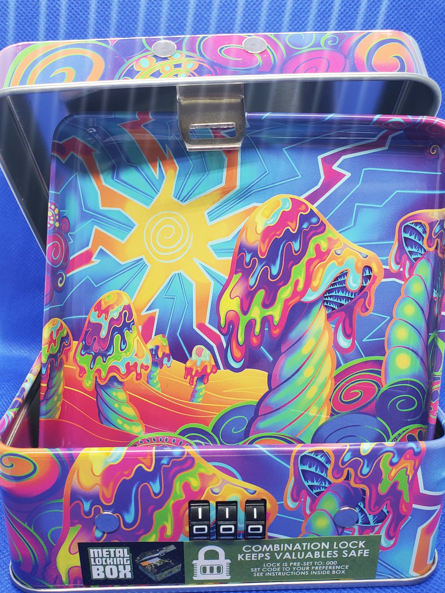 Metal lock box with small rolling tray