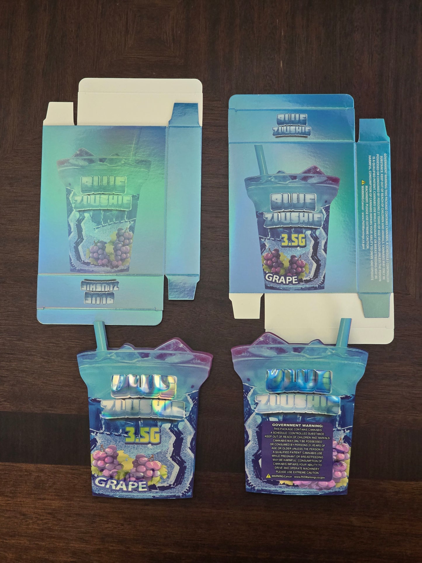 Blue Zlushies Mylar bag with box 5pc