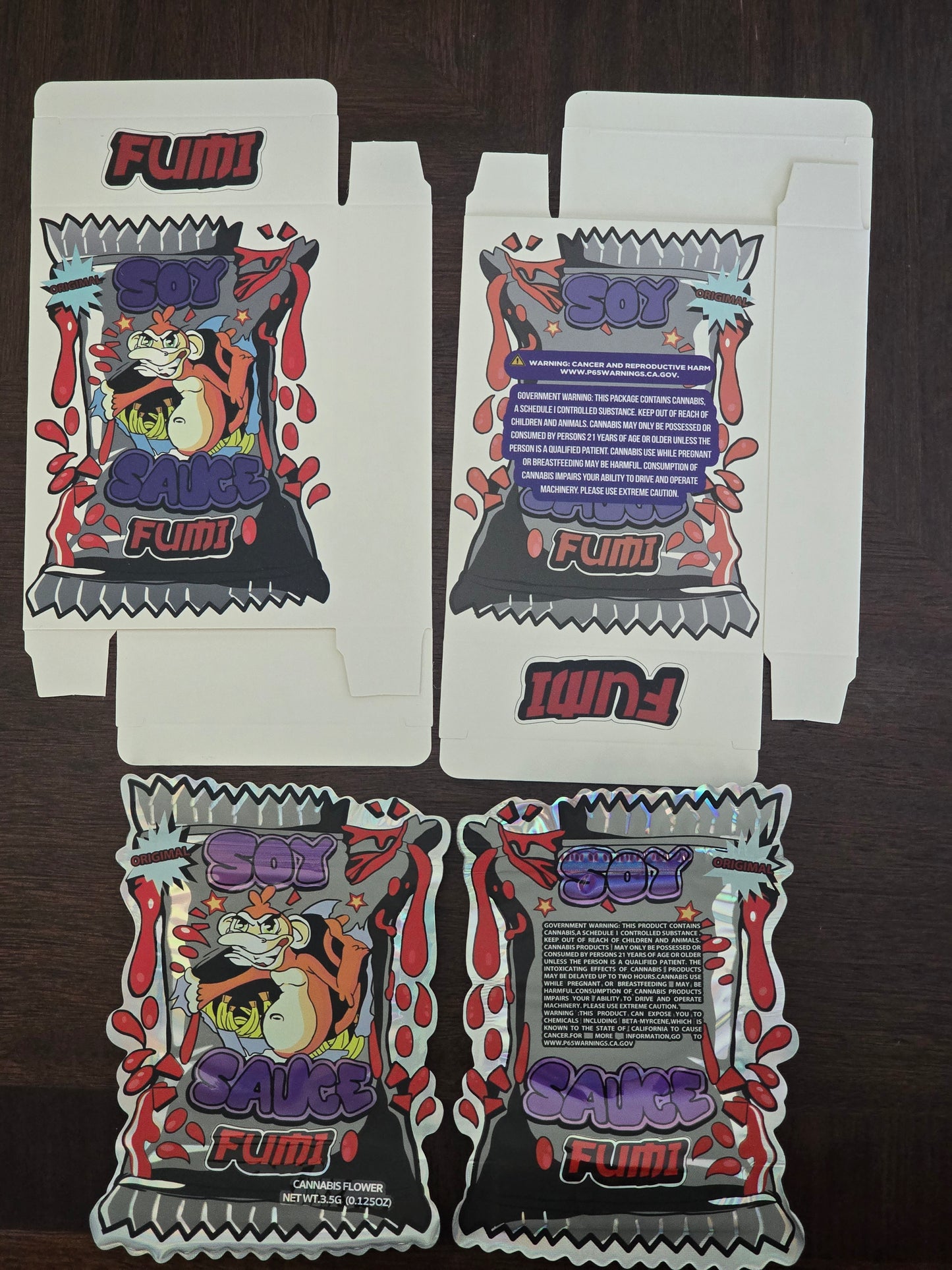 Fumi Soy Sauce Mylar bag with box 5pc.