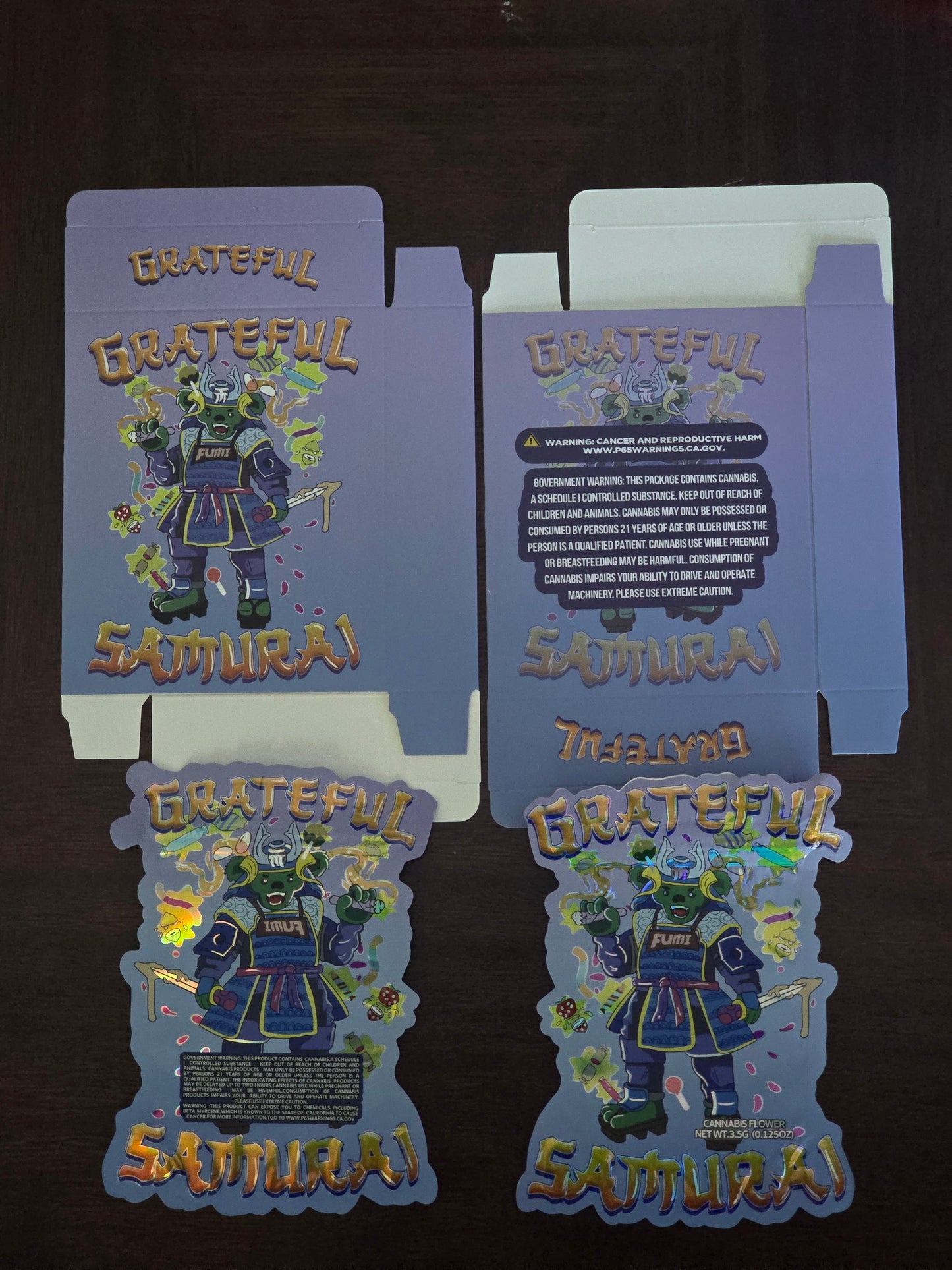 Grateful Samuri 5pc Mylar bag with box