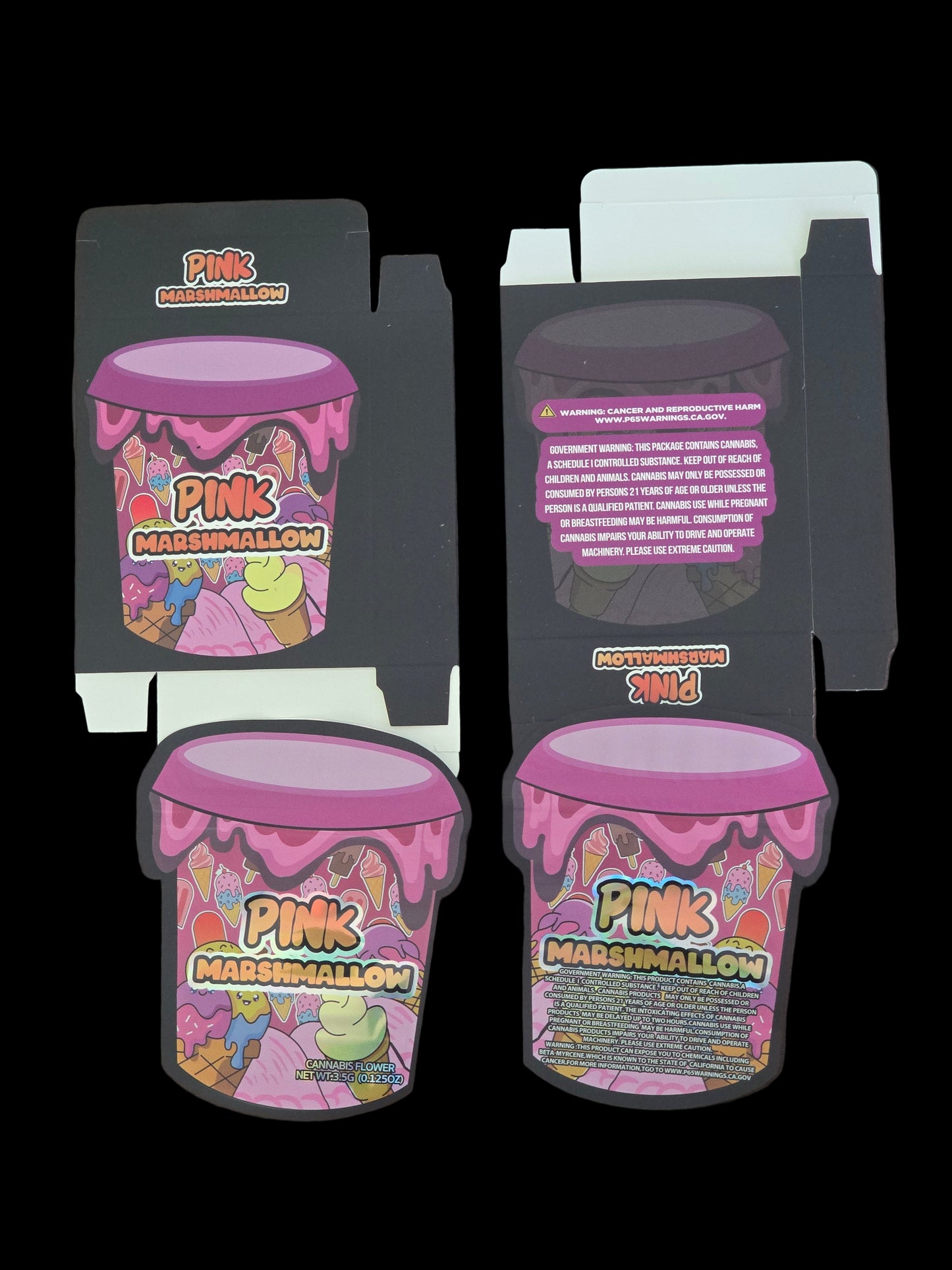 Pink Marshmellow 5pc Mylar bag with box