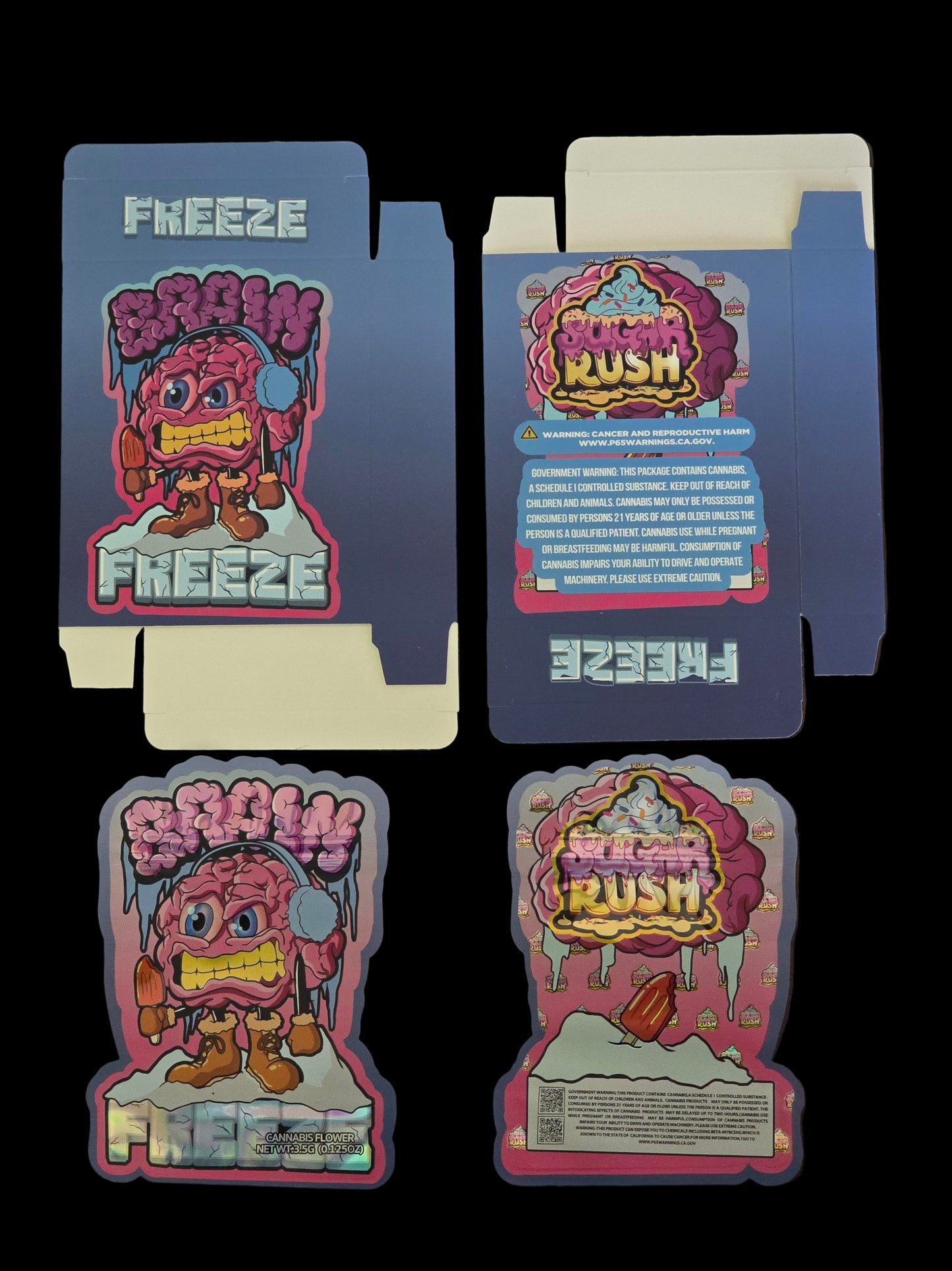Brain Freeze 5pc Mylar bag with box