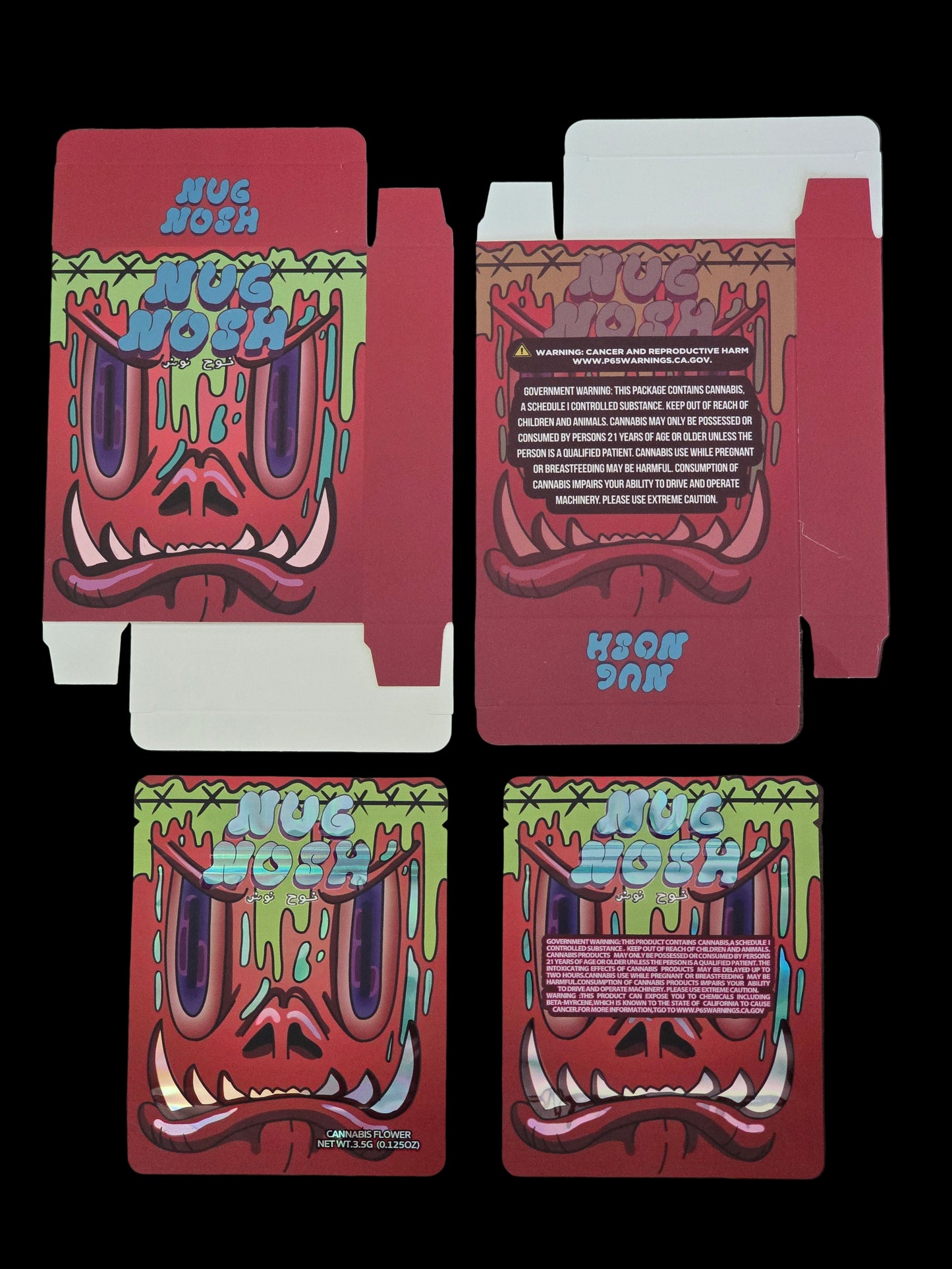 Nug Nosh 5pc Mylar bag with box