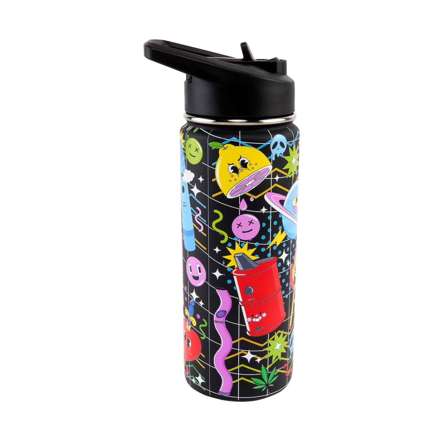 Ooze Stainless Steel 18oz Water Bottle with Straw: Time Warp