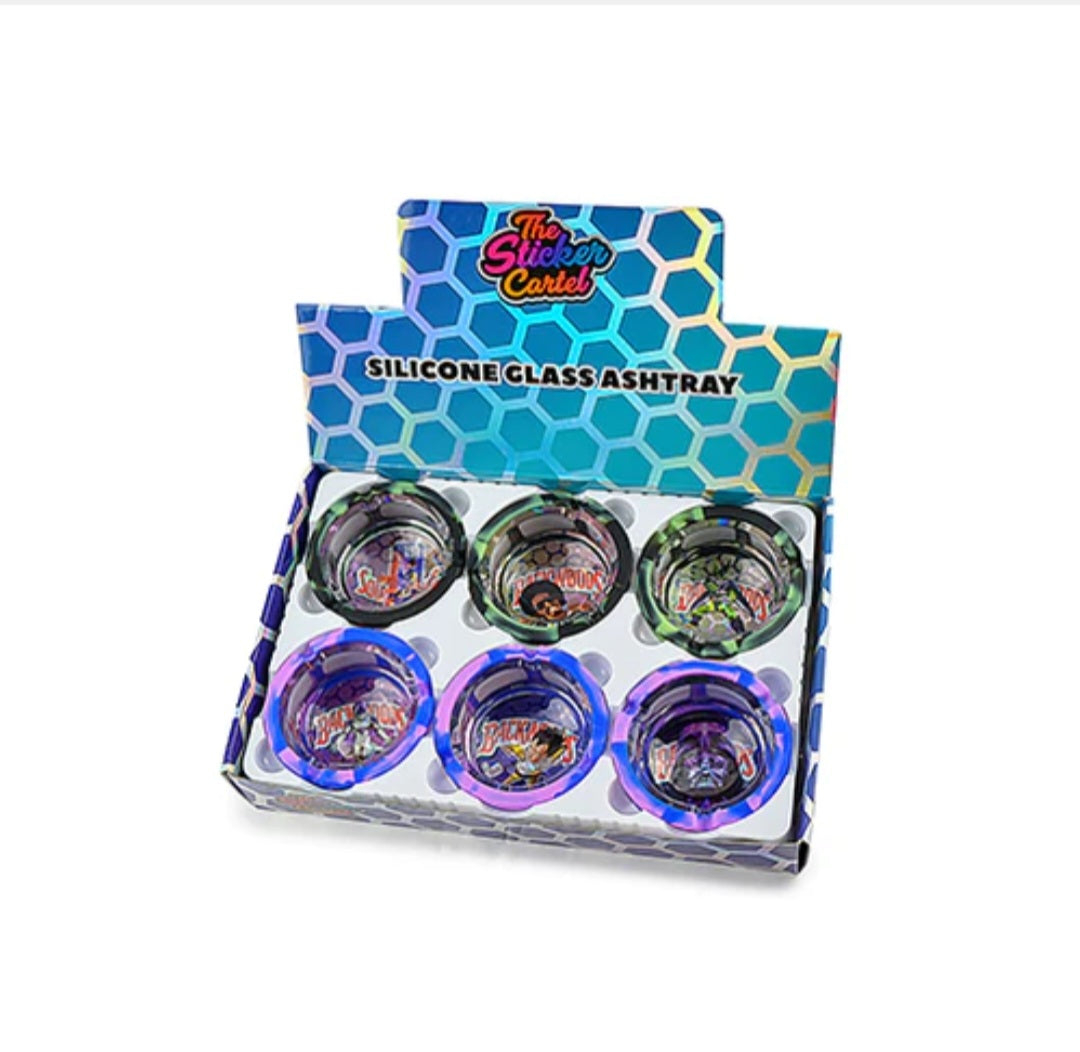 Silicone wrapped glass ashtray backwoods