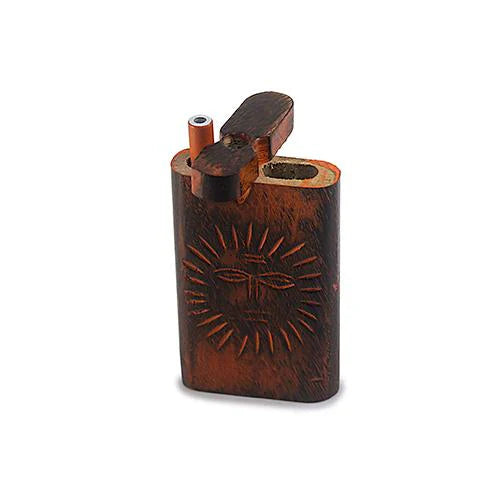 Handmade Wooden Sun Carved Dugout w/ One Hitter