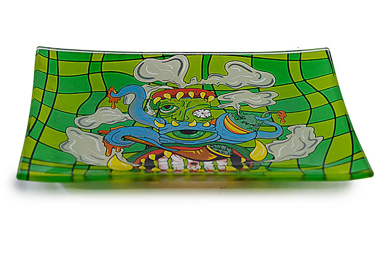 Colorful Design Glass Tray