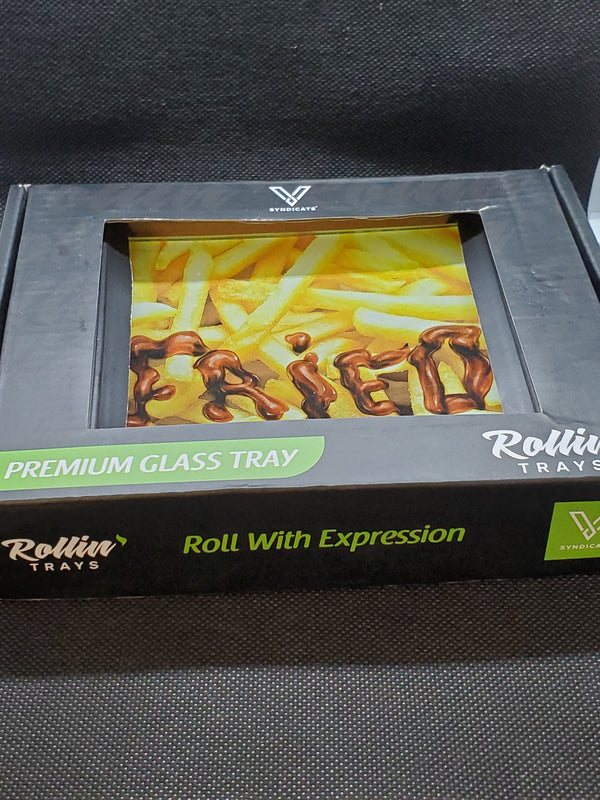 Small glass rolling tray