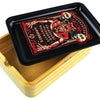 Wood Stash Box with Magnetic Roll Tray Lid Assortment
